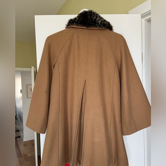 Anthropologie Elevenses elegant pea coat with removable faux fur - Picture 6 of 11